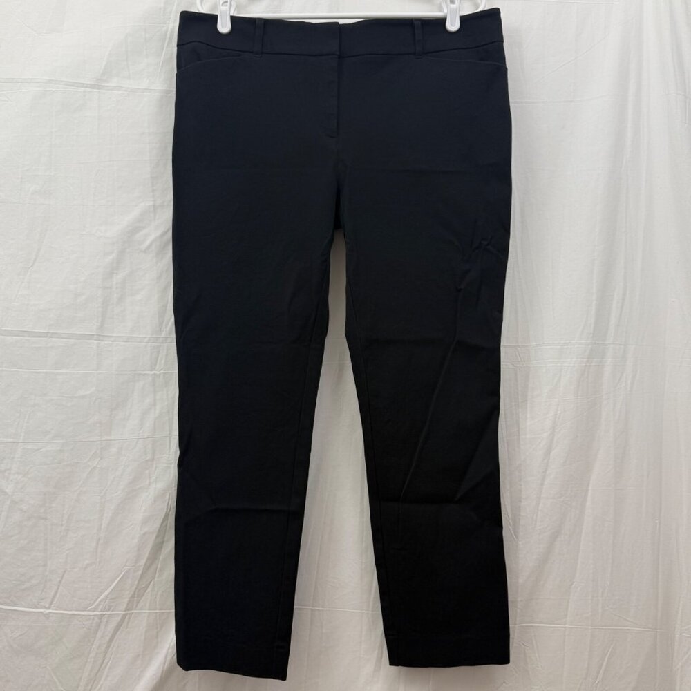 New York & Co Stretch Cotton Straight Leg Pants Women 14 Black